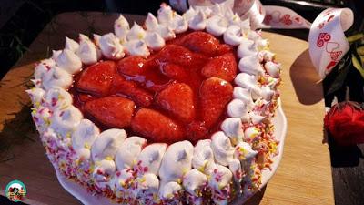 Tarta fresas con nata de San Valentín