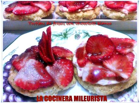 Tortitas de Fresas con Chocolate Blanco especial San Valentín