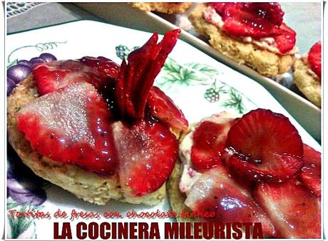 Tortitas de Fresas con Chocolate Blanco especial San Valentín