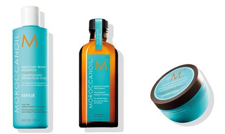 Champú reparador, mascarilla hidrante intensa y tratamiento (aceite) de Moroccanoil