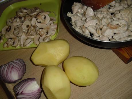 POLLO A LA NATA CON CEBOLLA Y PATATAS PRIMADONNA