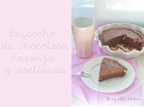 Bizcocho de chocolate, naranja y avellanas