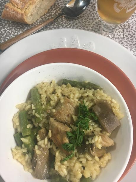 Arroz Con Secreto Ibérico, Setas Y Espárragos Verdes