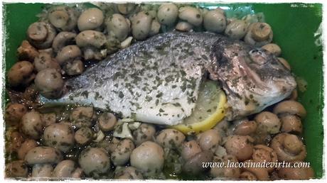 Dorada al ajillo en microondas Dorada al ajillo en microondas