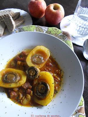 Guiso de Papas con Champiñones & Jamón