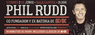 El exbatería de AC/DC, Phil Rudd, en junio en Santiago, Barcelona y Madrid El exbatería de AC/DC, Phil Rudd, en junio en Santiago, Barcelona y Madrid