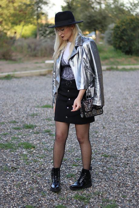 SILVER JACKET & FISHNET SILVER JACKET & FISHNET