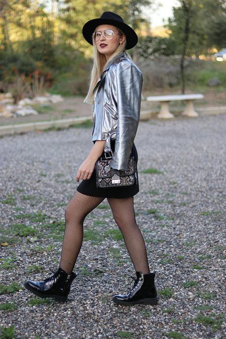 SILVER JACKET & FISHNET SILVER JACKET & FISHNET