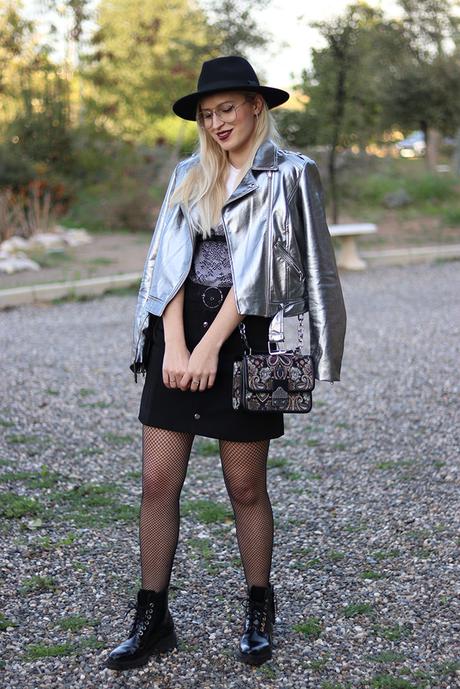 SILVER JACKET & FISHNET SILVER JACKET & FISHNET