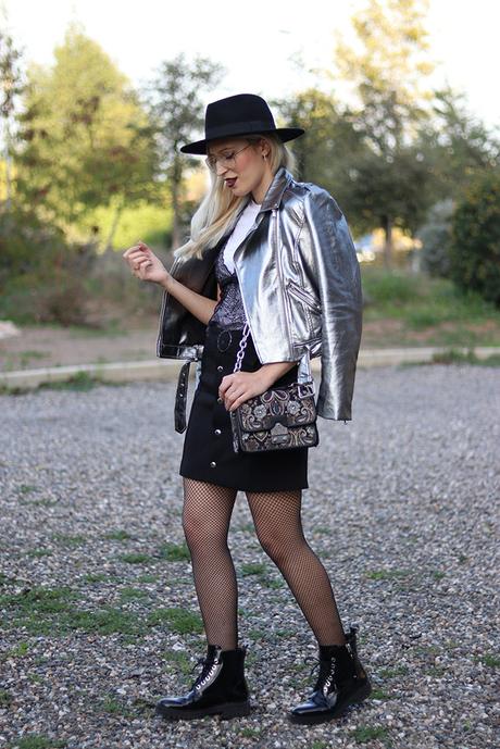 SILVER JACKET & FISHNET SILVER JACKET & FISHNET