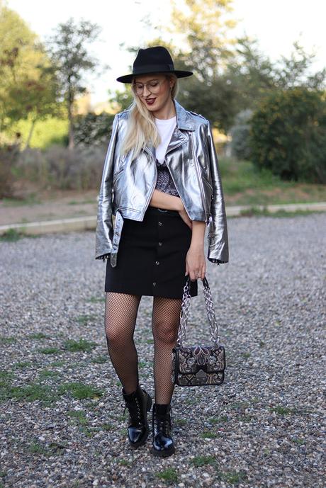 SILVER JACKET & FISHNET SILVER JACKET & FISHNET