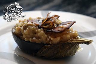 Risotto de Berenjena con miel Risotto de Berenjena con miel