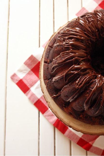 Chocolate Cherry Brownie Cake