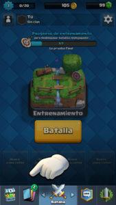 Clash Royale menu baraja