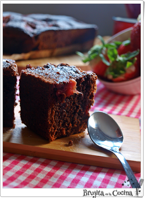 Brownie con fresas