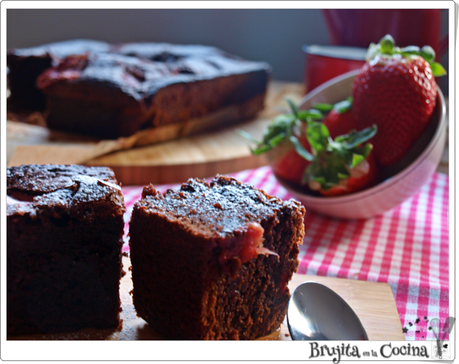 Brownie con fresas