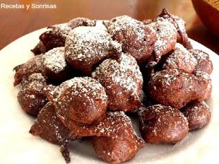 BUÑUELOS DE CHOCOLATE Y NARANJA