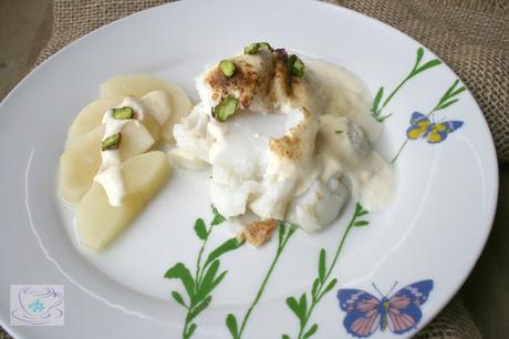 Bacalao con mayonesa de pera