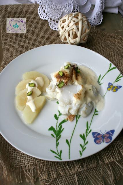 Bacalao con mayonesa de pera