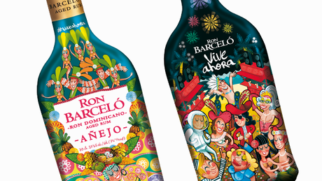 Ron Barceló viste su botella de Carnaval con un colorido diseño de Víctor Jaubert