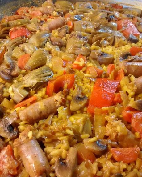 Arroz con Alcachofas y Longaniza