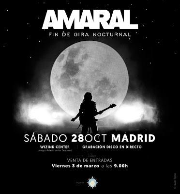 Amaral terminarán su 'Gira Nocturnal' grabando un disco en directo en el WiZink Center de Madrid