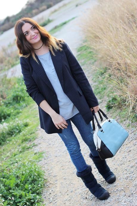 Look con blazer de rayas diplomáticas Look con blazer de rayas diplomáticas