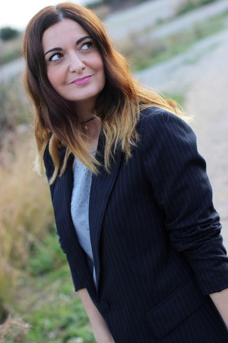 Look con blazer de rayas diplomáticas Look con blazer de rayas diplomáticas