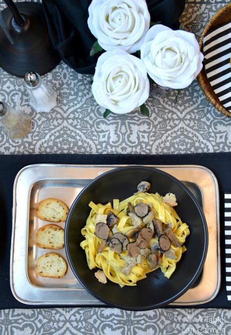 Tagiatelle con Foie, Trufa y Champiñones