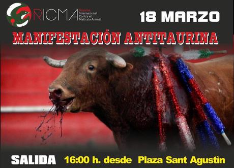 Manifestación antitaurina en Valencia. 18 de Marzo manifestacion antitaurina valencia