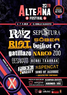 Sepultura se apuntan al Alterna Festival 2017 Sepultura se apuntan al Alterna Festival 2017