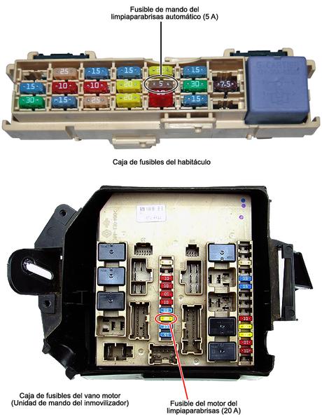 Avería del sistema limpiaparabrisas automático en Renault Clio III