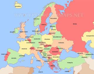 Mapa de Europa. Todos los años