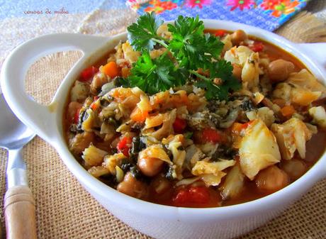 Bacalao y garbanzos con espinacas exprés