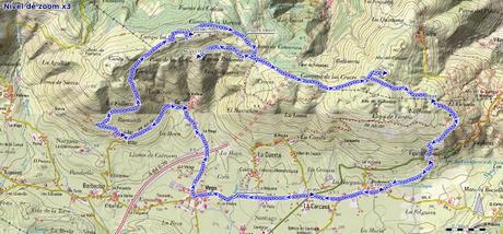 Mapa de la ruta de las cercanías del cielo desde La Vega de Sariego