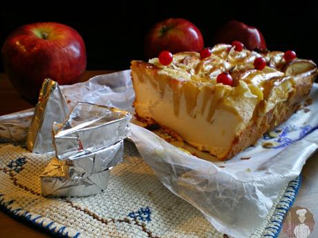 Pastel de quesitos con manzanas