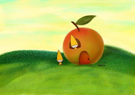 peach house illustration