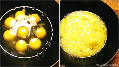 Revuelto de trigueros y champiñones Revuelto de trigueros y champiñones