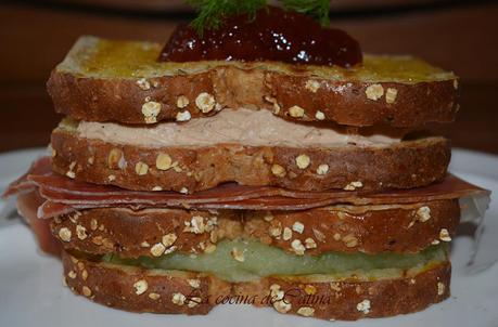 Club sándwich de foie gras