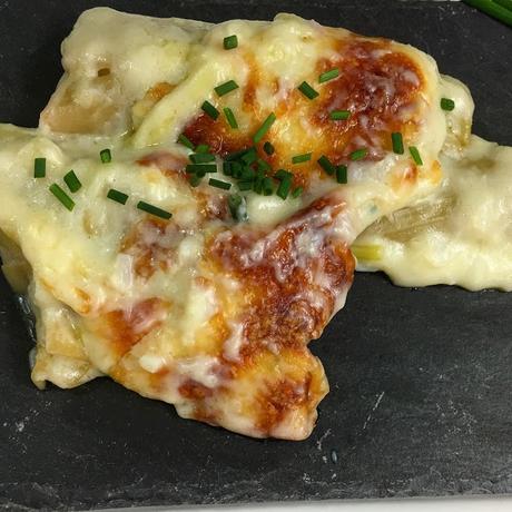 Puerros Gratinados Con Bechamel De Bacalao