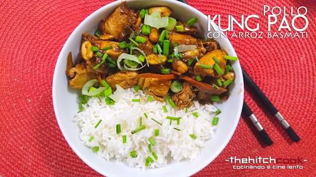 Pollo kung pat Pollo kung pao con arroz basmati