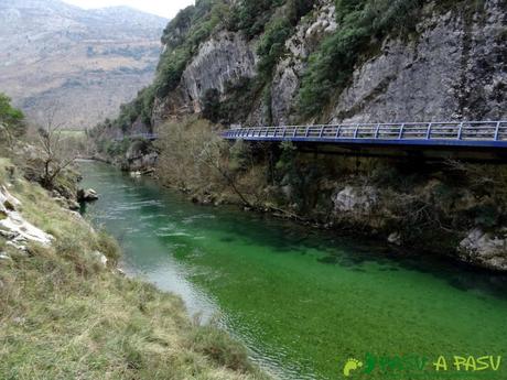 Ruta a la Pica de Peñamellera: Río Cares con color verde
