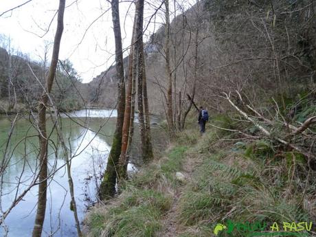 Ruta a la Pica de Peñamellera: Bajando por la senda a la derecha del Río Cares