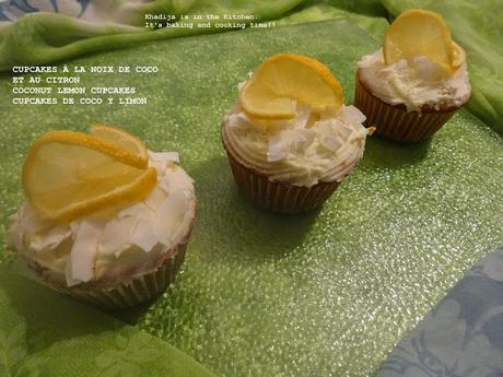 CUPCAKES À LA NOIX DE COCO ET AU CITRON VERT (SANS OEUFS)  / LIME AND COCONUT CUPCAKES (EGGLESS)  / CUPCAKES DE COCO Y LIMA (SIN HUEVOS)  / كب كيك الليم و جوز الهند (بدون بيض)