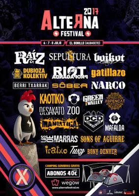 Alterna Festival 2017: Dubioza Kolektiv, Def Con Dos, Kaotiko, Maniática, Los de Marras, Mafalda, Iratxo... Alterna Festival 2017: Dubioza Kolektiv, Def Con Dos, Kaotiko, Maniática, Los de Marras, Mafalda, Iratxo...