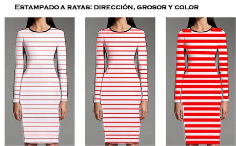 En rojo se ve más el efecto, verdad? Entender el estampado a rayas