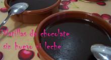 dos envases con sus cucharas de natillas de chocolate sin huevo ni leche