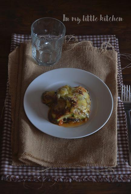 Lasaña de berenjena y calabacín Lasaña de berenjena y calabacín