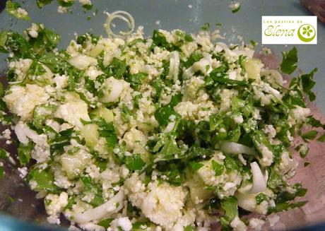 Tabule de coliflor. Cauliglower tabbouleh