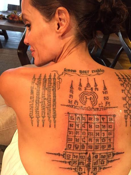 Estos son los #tatuajes que Angelina Jolie se hizo para salvar su matrimonio con Brad Pitt (FOTOS)